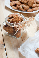Pot full of healthy muesli cookies