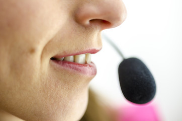 Closeup of young dispatcher