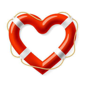 Life Buoy In The Shape Of Heart