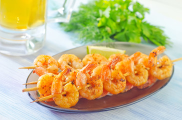 shrimps and beer