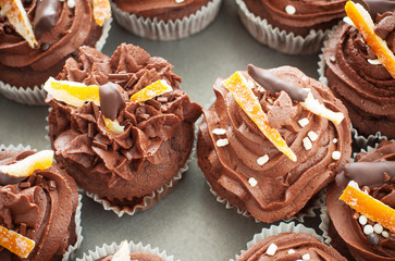 Cupcake chocolate and orange
