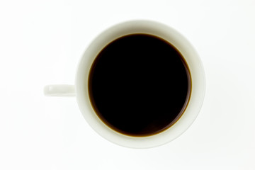 Top view Espresso In Cup On white Background