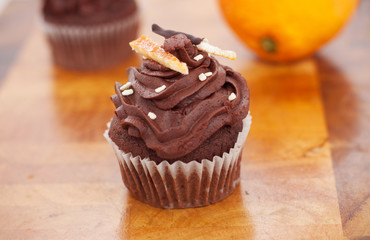 Cupcake chocolate and orange