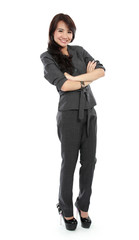 Casual business woman with arms crossed and smiling