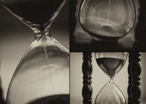 Closeup of hourglass clock