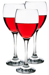 Three wine glasses