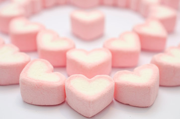 Pink heart marshmallow