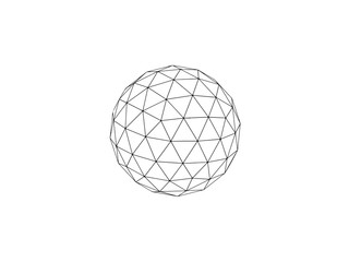 geodesic sphere line drawing - obrazy, fototapety, plakaty