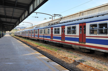 Fototapeta na wymiar Old locomotive at Haydarpasha station