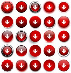 Round red download icons.