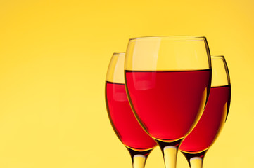 Three wine glasses