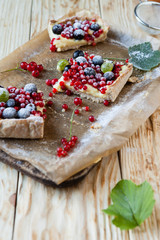 slices of cake with summer berries