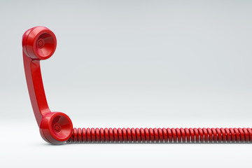 Red Telephone with cord - 53827715