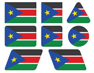 set of buttons with flag of South Sudan
