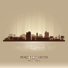 Port Elizabeth South Africa city skyline silhouette