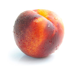 Nectarine fruit isolated on white background © nmelnychuk