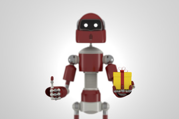 Robot with gift box