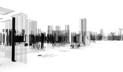 Obraz premium Plano arquitectura abstracta.Proyecto de ciudad.