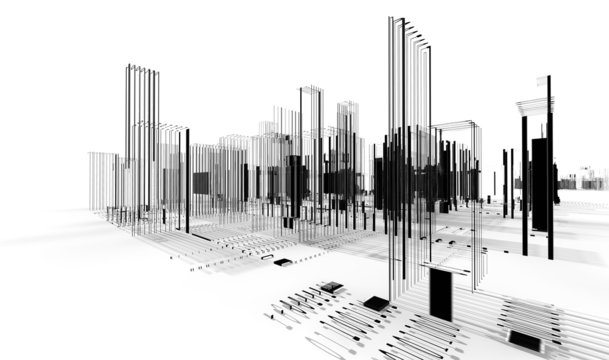 Plano arquitectura abstracta.Proyecto de ciudad.