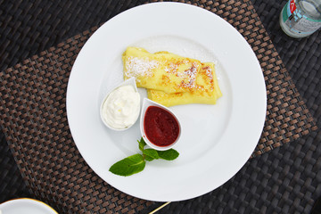 pancakes on dish