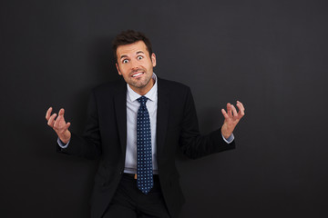 Portrait of very angry businessman