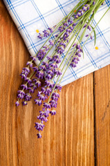 lavender flower on the wooden background
