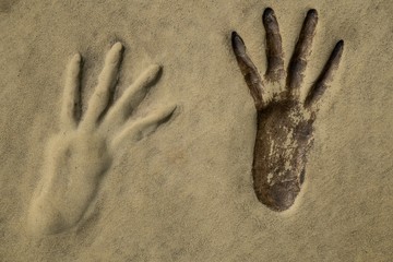 Footprint on a sand
