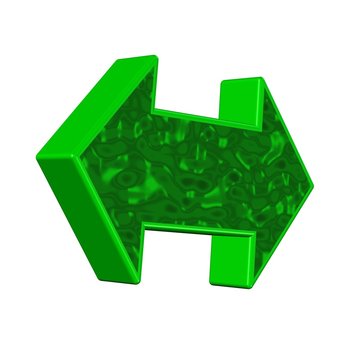 Doppelpfeil 3D gr&uuml;n metall schr&auml;g