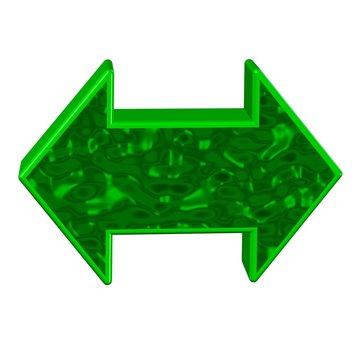 Doppelpfeil 3D gr&uuml;n metall