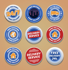 Delivery buttons and badges. EPS10.