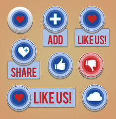 Like and share buttons. EPS10.