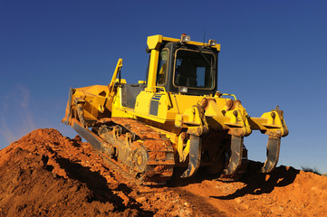 Obraz premium excavator working on sand mountain