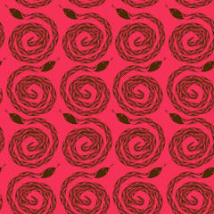 Seamless pattern of snakes