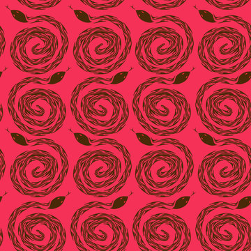 Seamless pattern of snakes