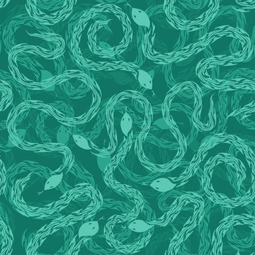 Seamless pattern of snakes