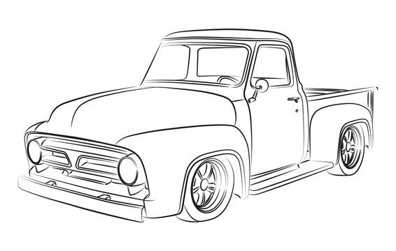 Old pickup digital drawing