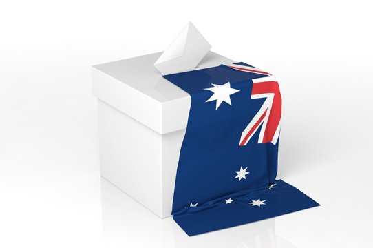 Ballot Box With The Flag Of Australia