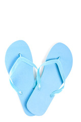 blue summer flip flop shoes isolated on white