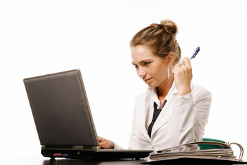 Young woman in office