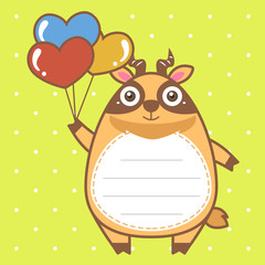 cute antelope of scrapbook background