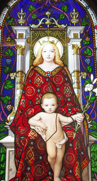 Mother and Child, stained glass