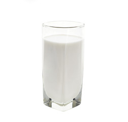 Glass of milk isolated on white