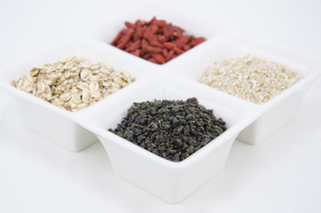 Health - Green tea, goji, oat bran and oat flakes