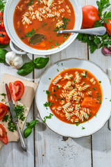 Tomato soup made ​​of fresh vegetables