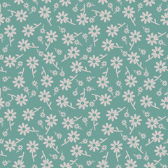 Blue seamless floral pattern