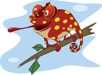 Big red Chameleon cartoon