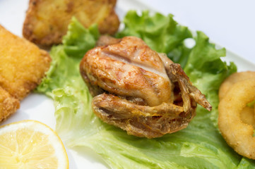 Quaglia arrosto e contorno -  Roast quail