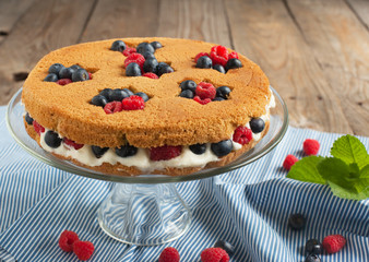 Summer shortcake. Selective focus