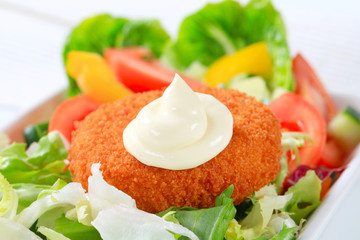 Fried breaded cheese
