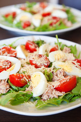 Salad With Tuna, Eggs and Vegetables